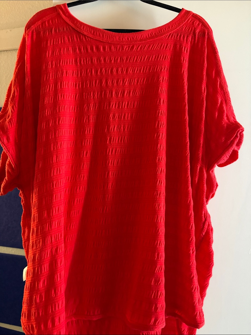 Cupio Bright Red Short Sleeve Textured Tee